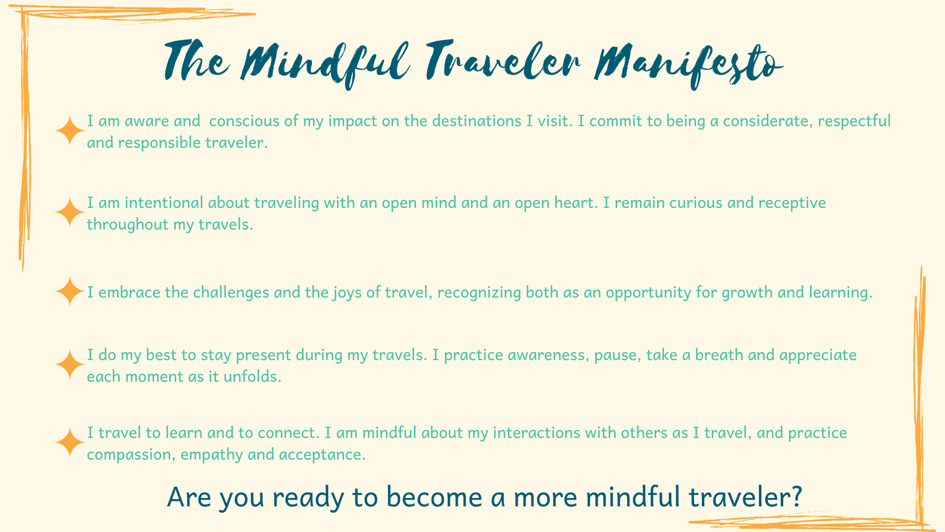 Mindful Travel Manifesto